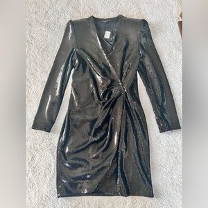 Sequins wrap blazer dress